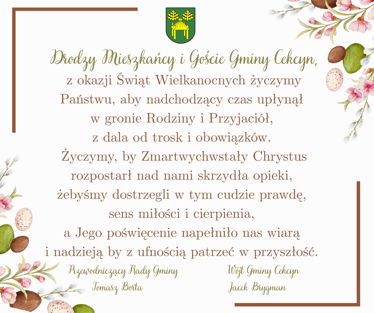 Życzenia Wielkanocne - Gmina Cekcyn.png