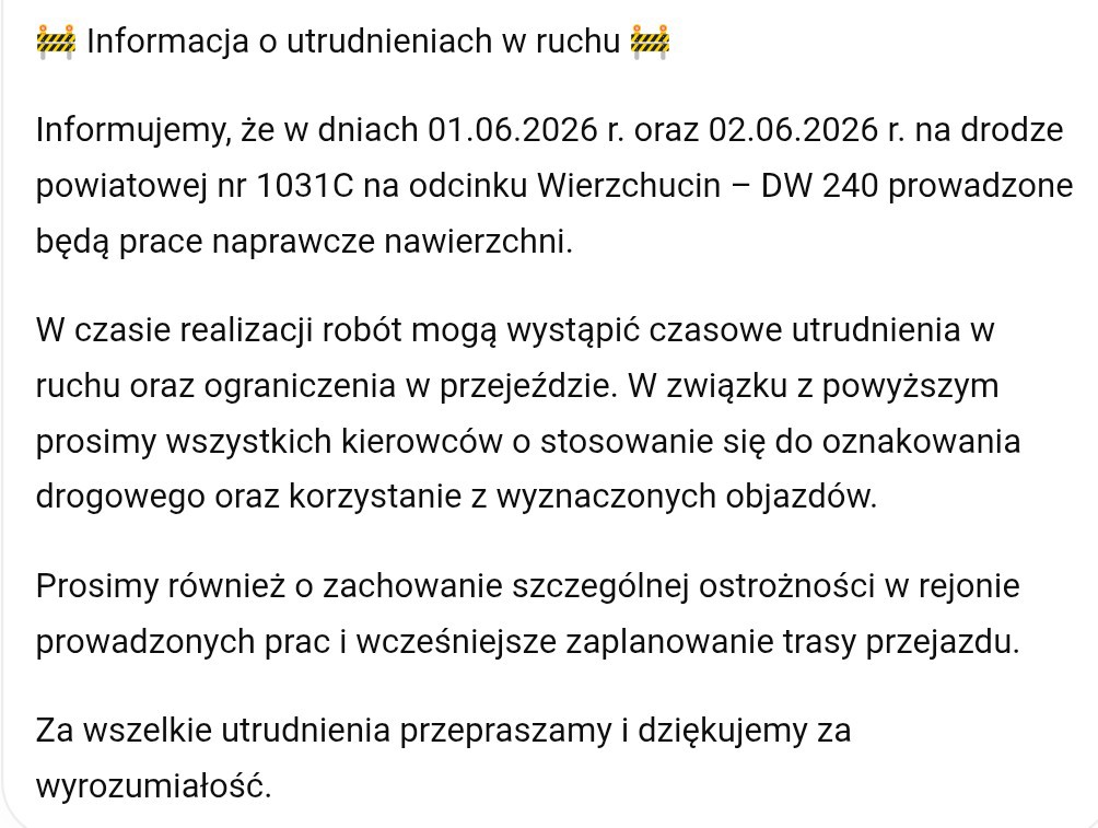 Zamknięcie drogi Wirzchucin.jpg