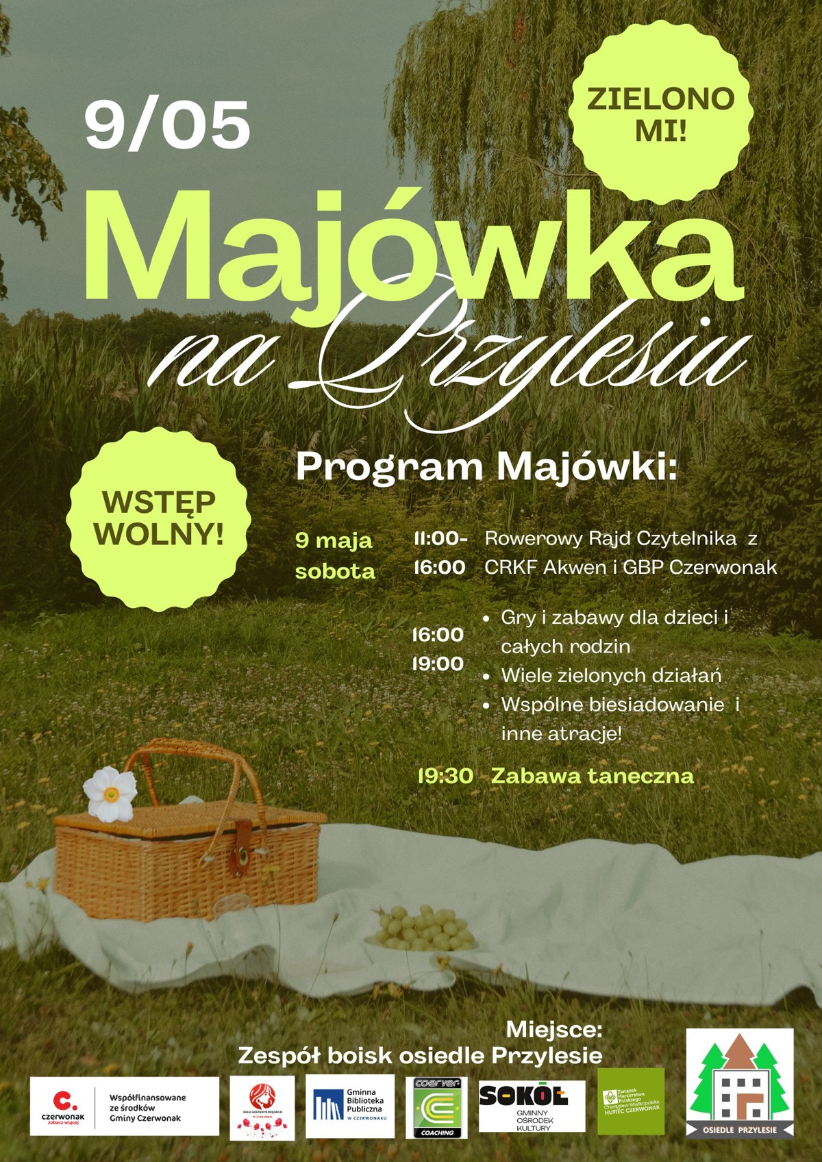 Zielony i Żółty Tradycyjny Piknik Majówka Plakat.jpg