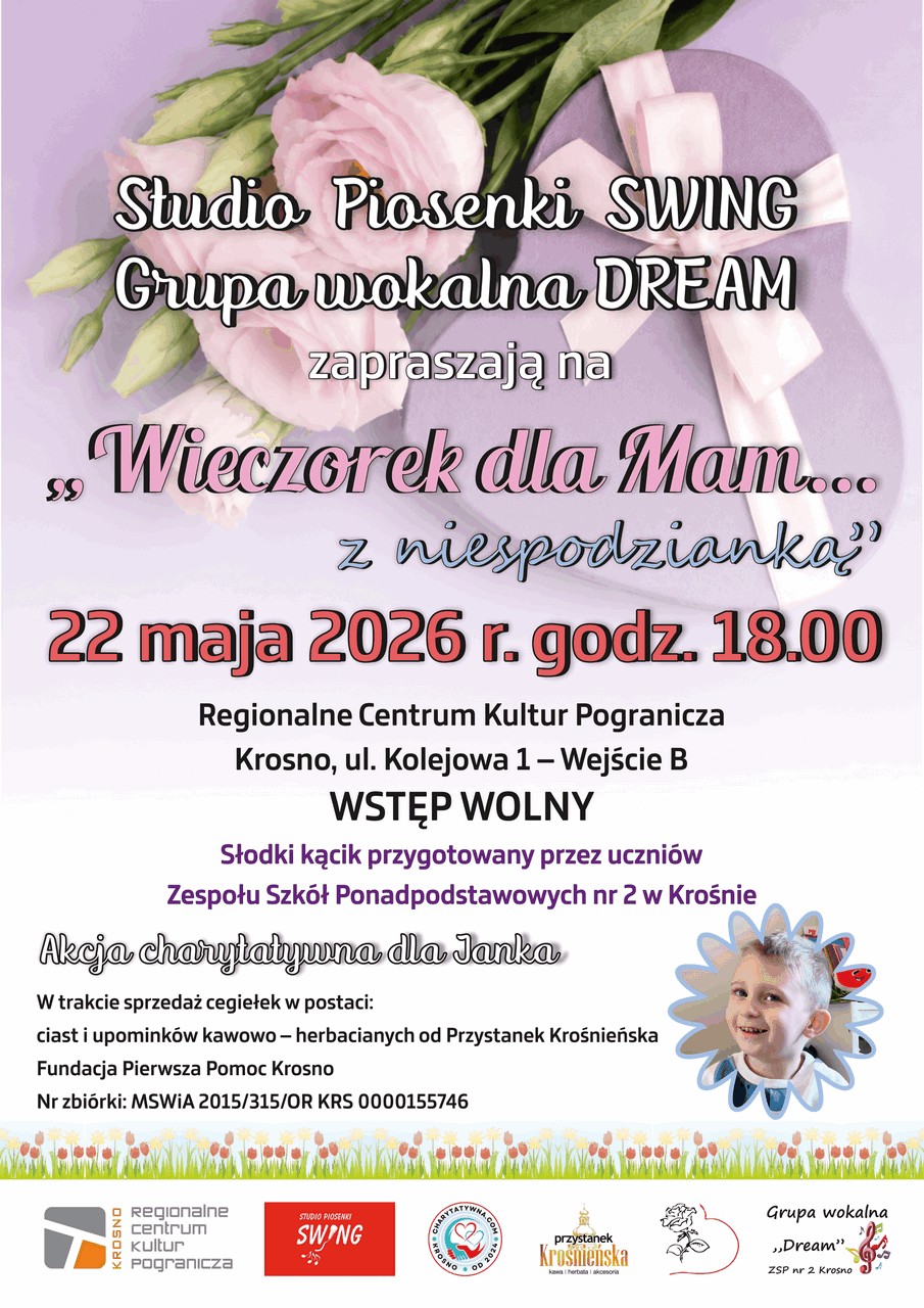 Wieczorek dla Mam z niespodzianką 2026 koncert charytatywny dla Janka plakat.png
