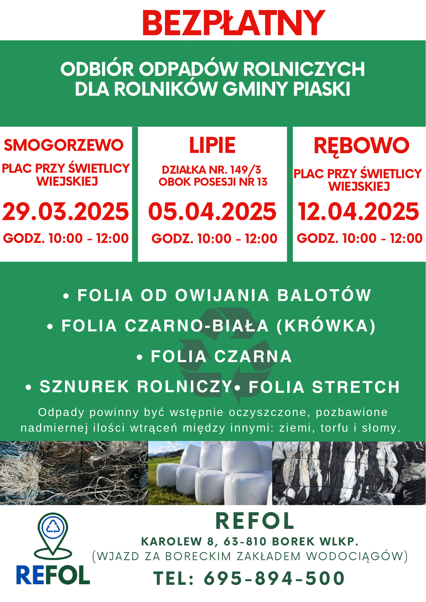 Plakat - Darmowy odbiór odpadów rolniczych.png
