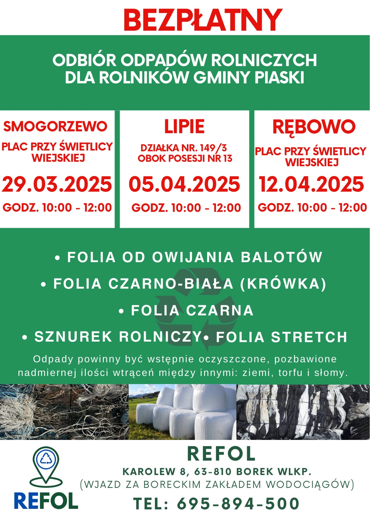 Plakat - Darmowy odbiór odpadów rolniczych.png