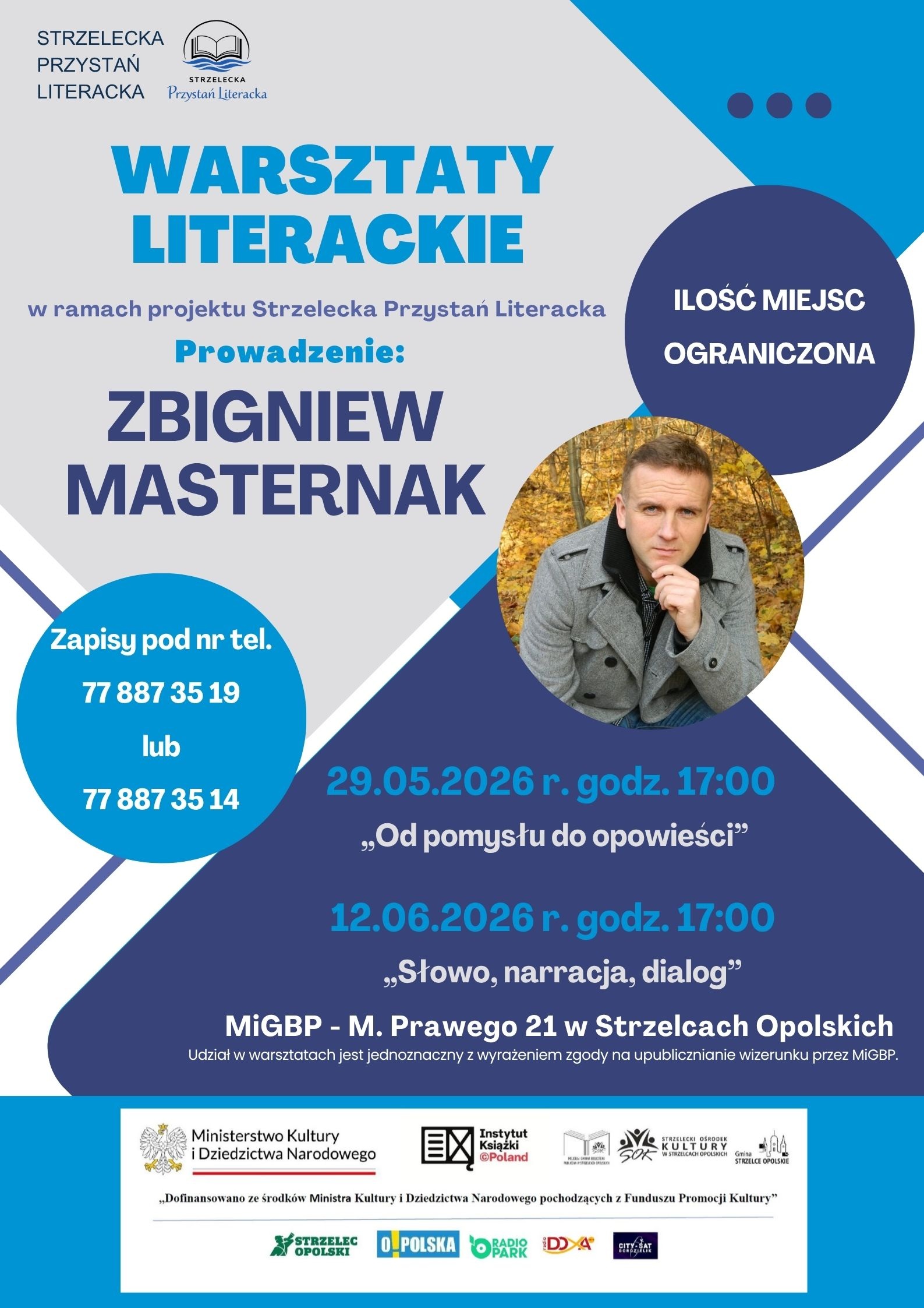 Plakat na warsztaty literackie - Strzelecka Przystań Literacka.jpg
