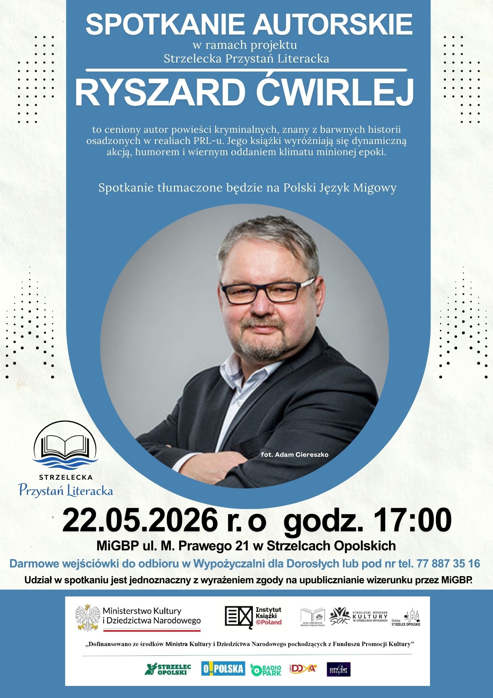 Plakat na spotkanie z Ryszardem Ćwirlejem.jpg