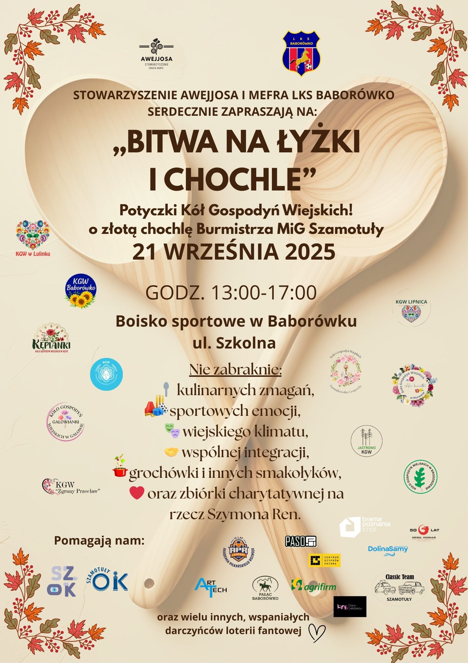 aproszenie Szanowne Koła Gospodyń Wiejskich! Z radością zapraszamy Was do udziału w wyjątkowej imprezie — „Bitwa na Łyżki i Chochle”, czyli Potyczki Kół Gospodyń Wiejskich! 📅 Kiedy 21 sierpnia 20(5).jpg